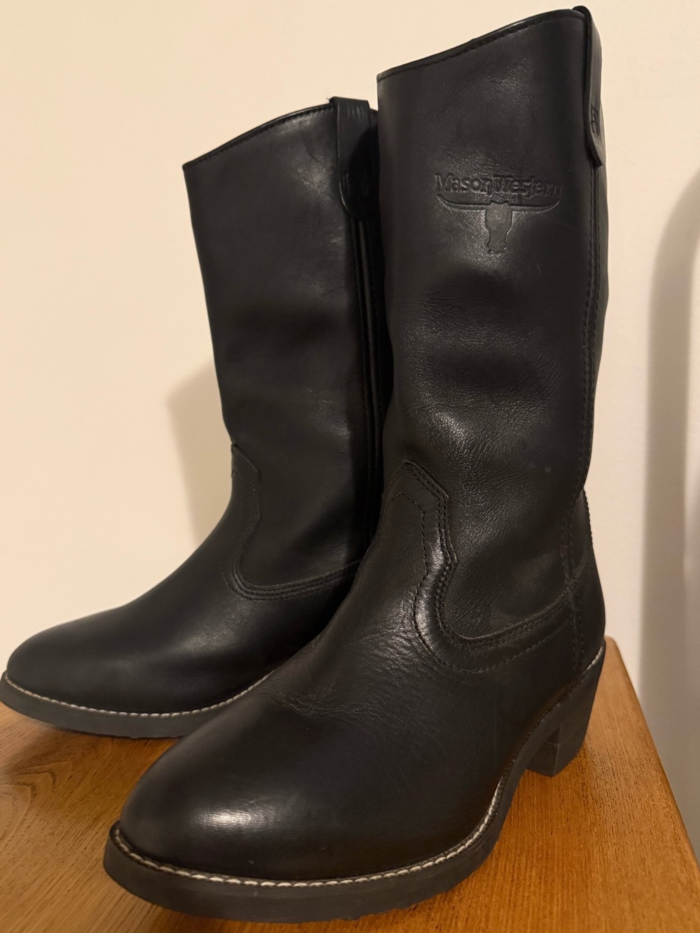 90’s Mason Western Black Mid-Calf Boots